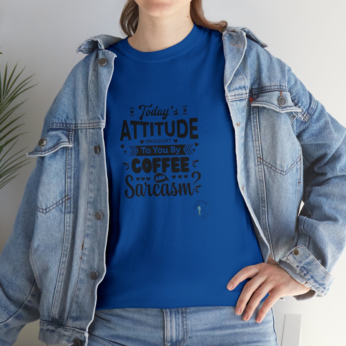 ‘Todays attitude brought to you by Coffee and Sarcasm’ Unisex Heavy Cotton Tee