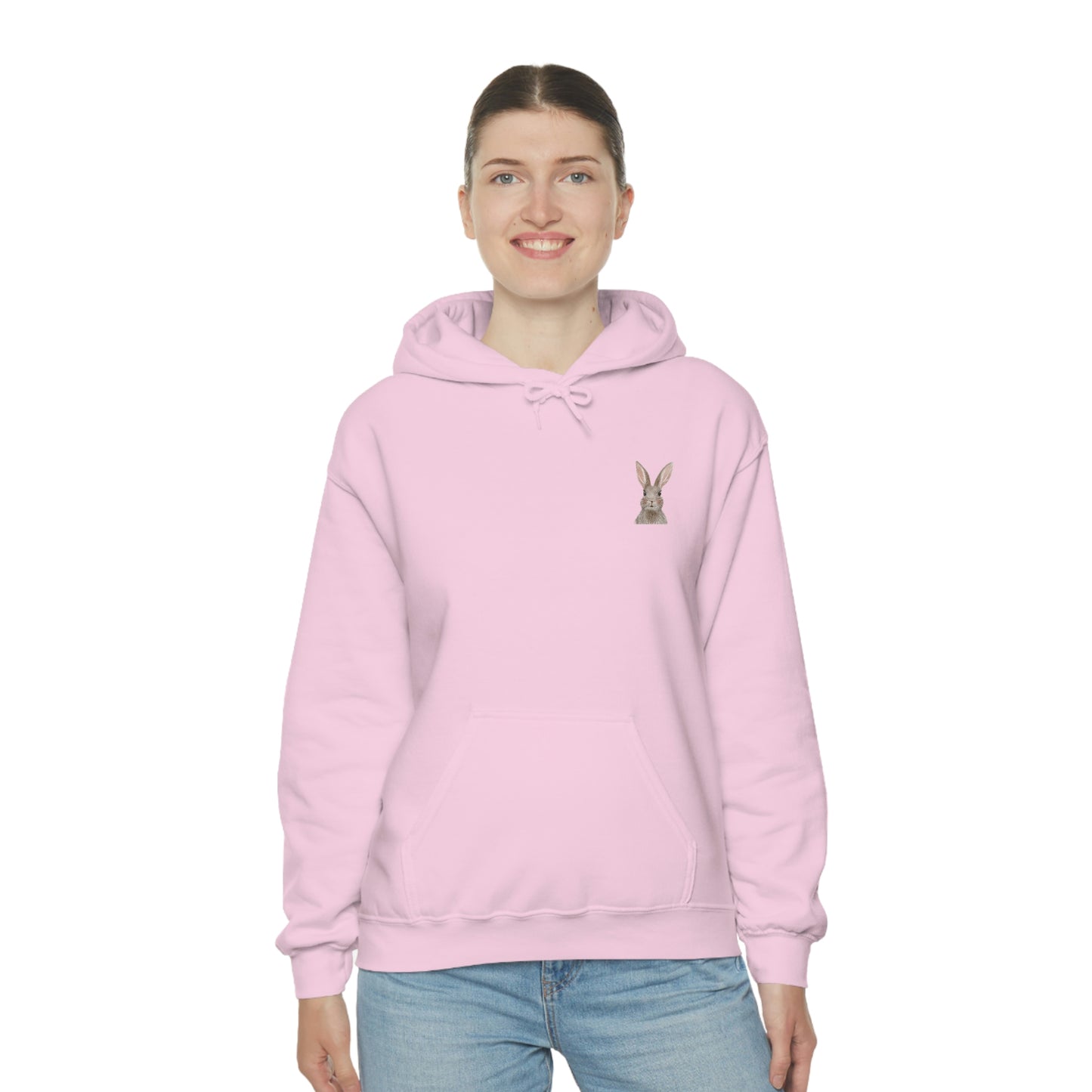 ‘Bunny’ Printed Front & Back.  Unisex Heavy Blend™ Hooded Sweatshirt