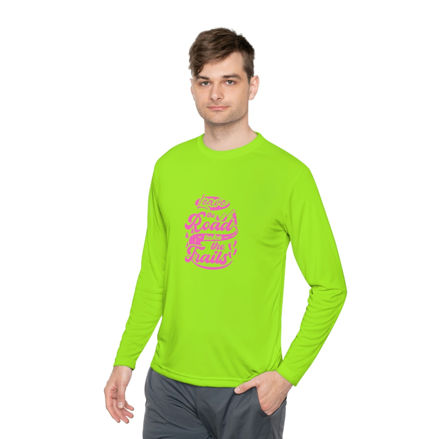 ‘Leave the road and take the trails’ Unisex Lightweight Long Sleeve Tee