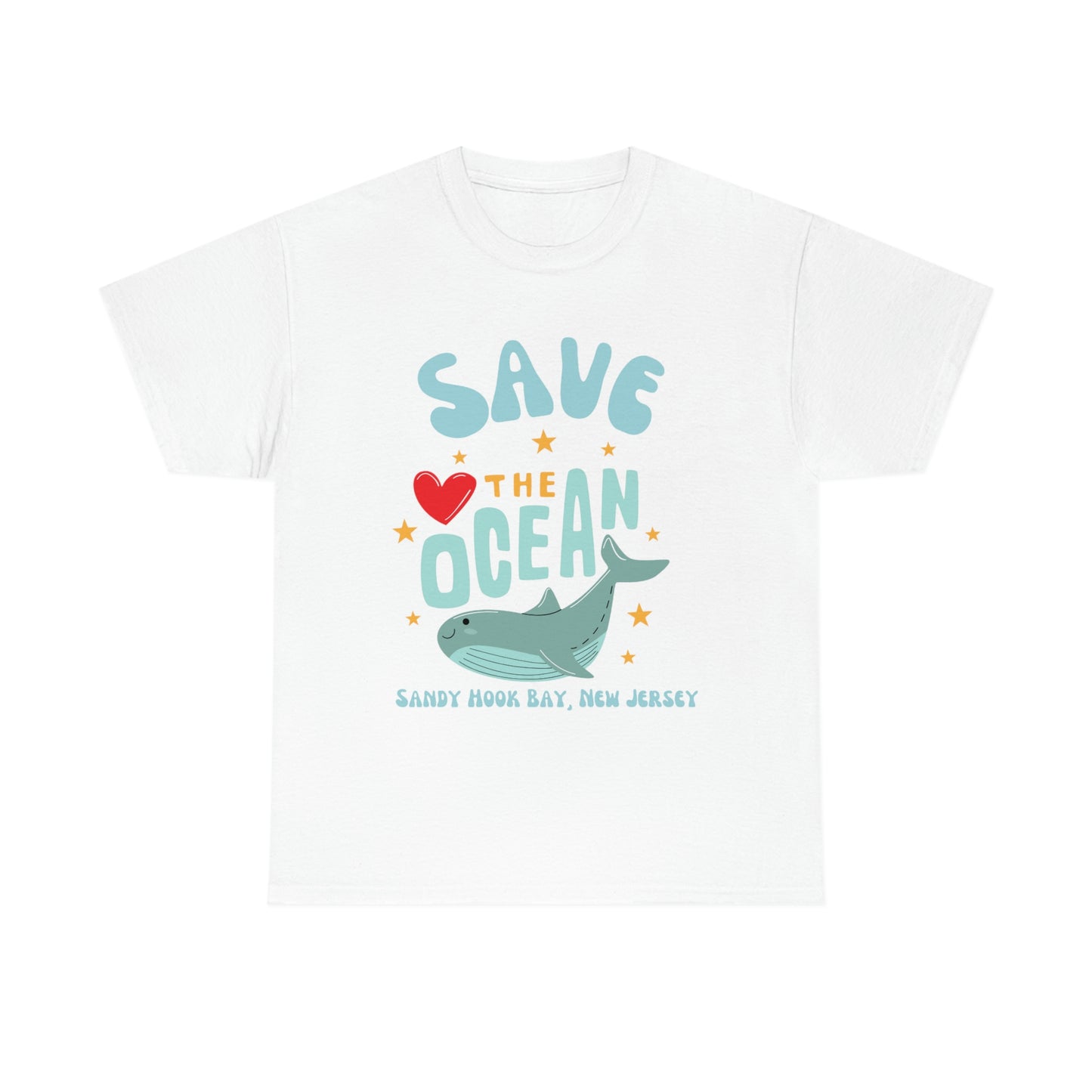 ‘Save the Ocean. Sandy Hook Bay, New Jersey’  ORIGINAL DESIGN Heavy Cotton Tee