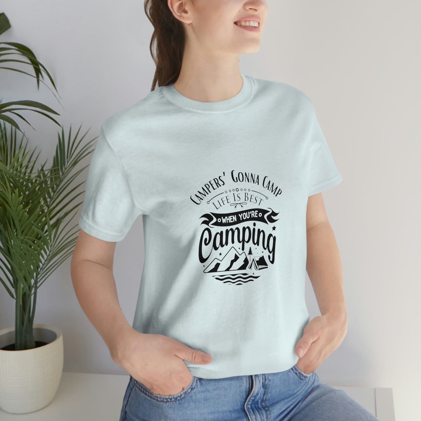 ‘Campers gonna camp’ Unisex Jersey Short Sleeve Tee