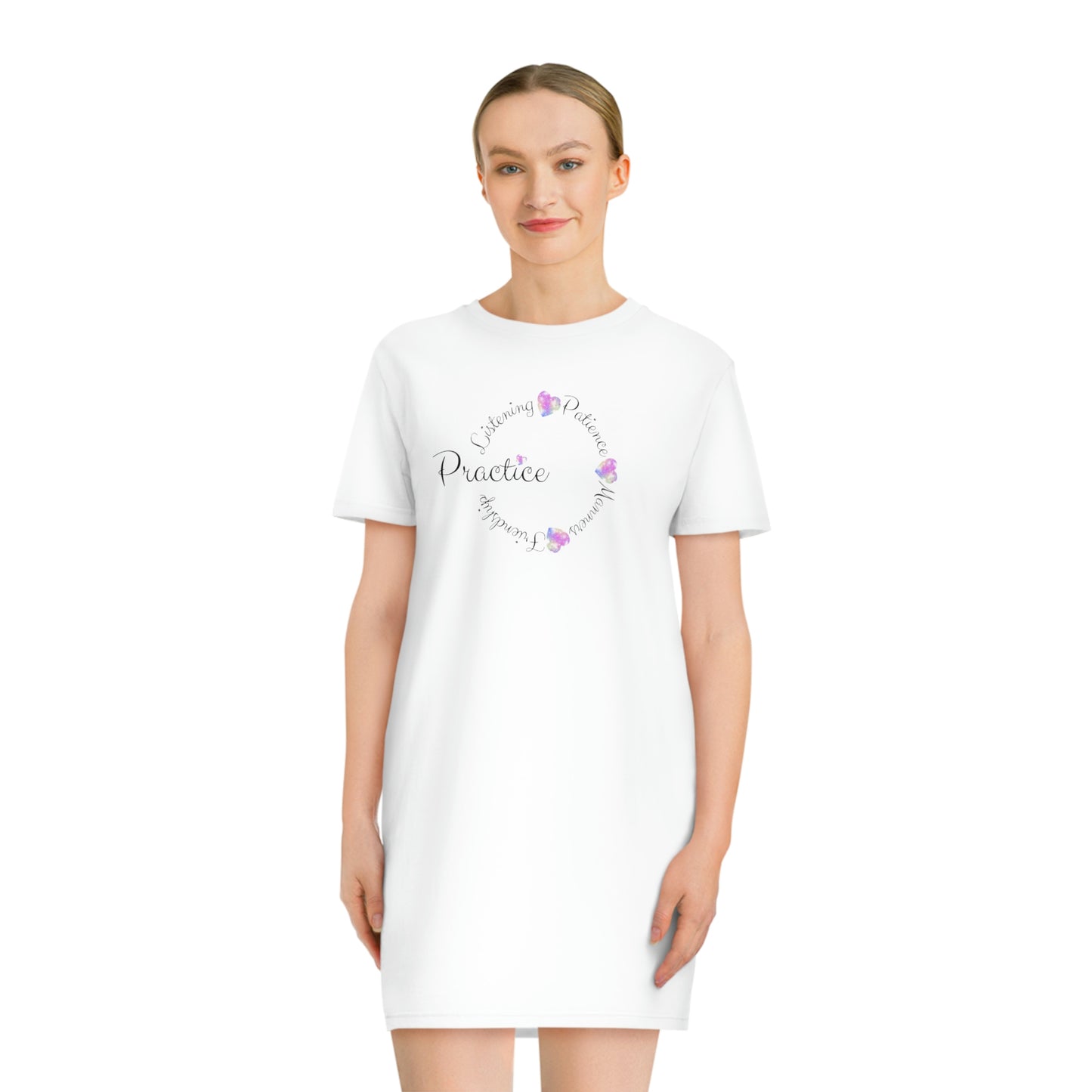 ‘Practice Listening, Patience, Manners, Friendship’  Spinner T-Shirt Dress