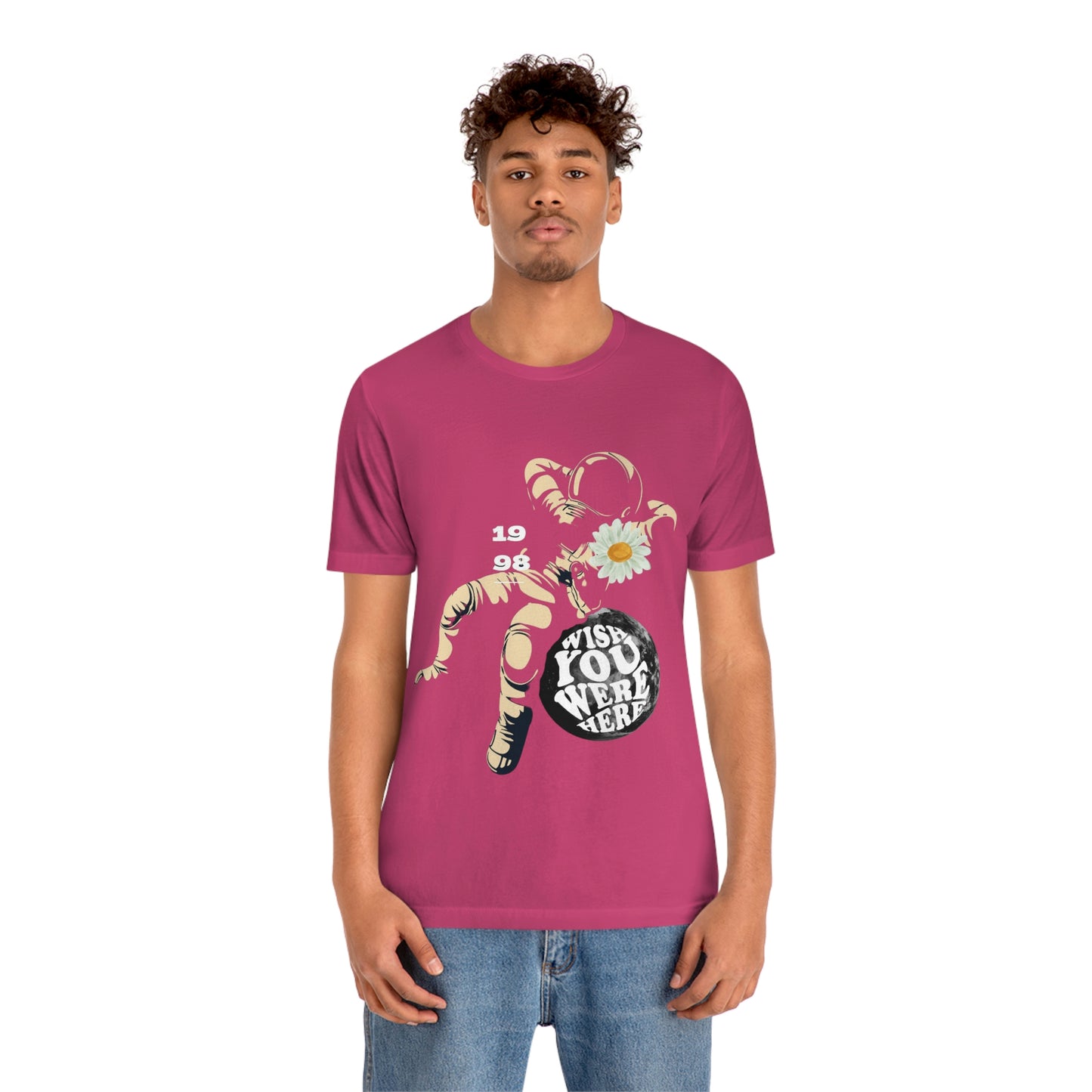 Camiseta de manga corta de jersey unisex "Ojalá estuvieras aquí"