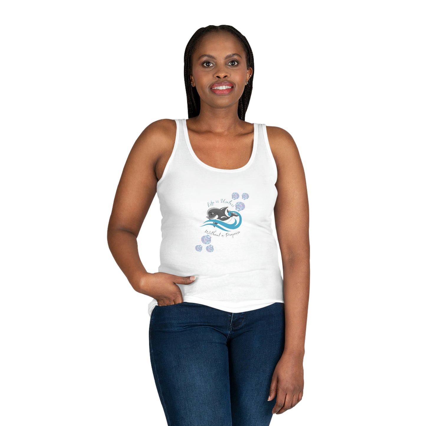 Camiseta de tirantes para mujer 'La vida es inútil sin una marsopa'