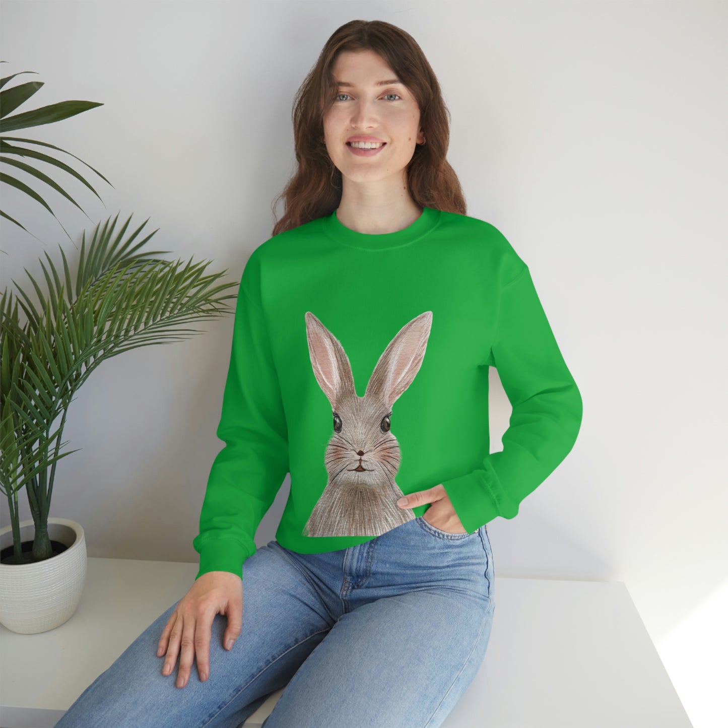 ‘Bunny’ Printed Front & Back.  Unisex Heavy Blend™ Crewneck Sweatshirt