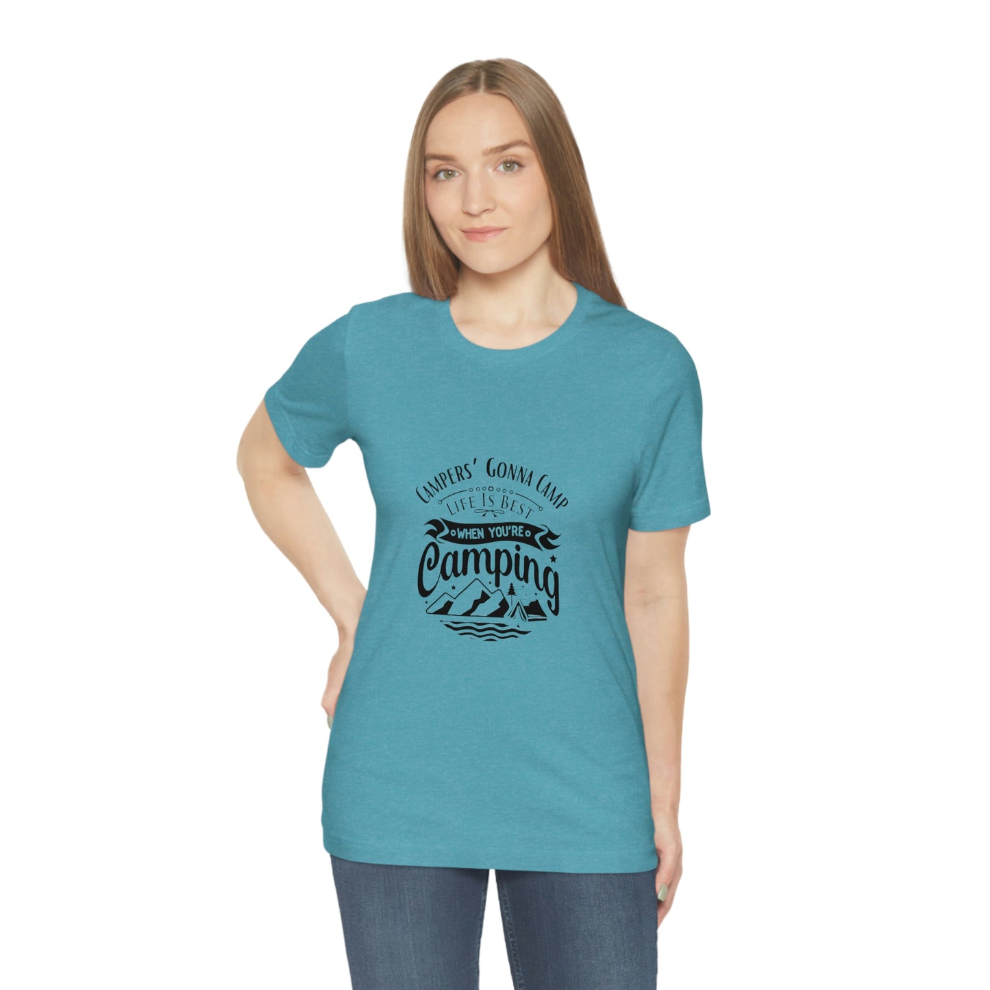 ‘Campers gonna camp’ Unisex Jersey Short Sleeve Tee