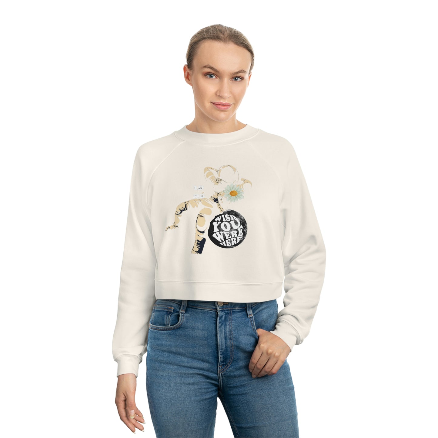 ‘Wish you were Here’   Women's Cropped Fleece Pullover