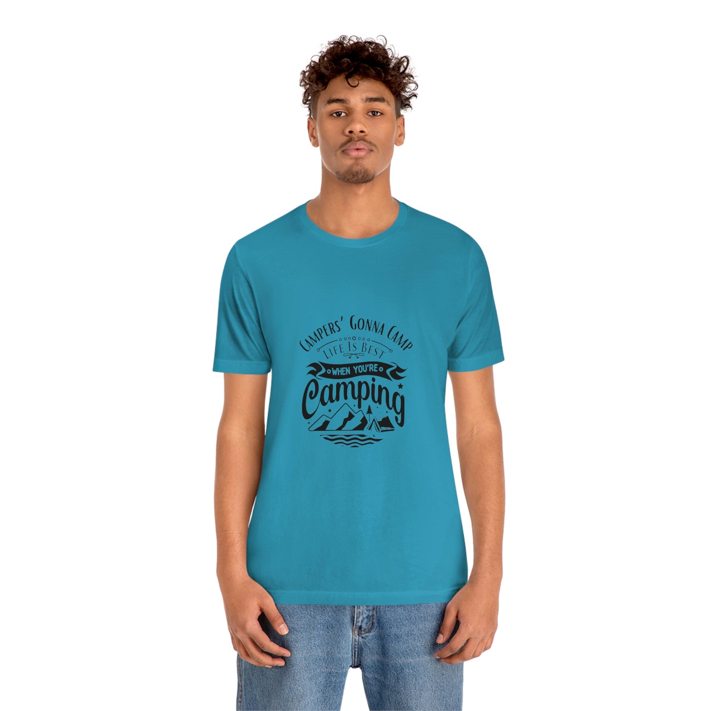 ‘Campers gonna camp’ Unisex Jersey Short Sleeve Tee