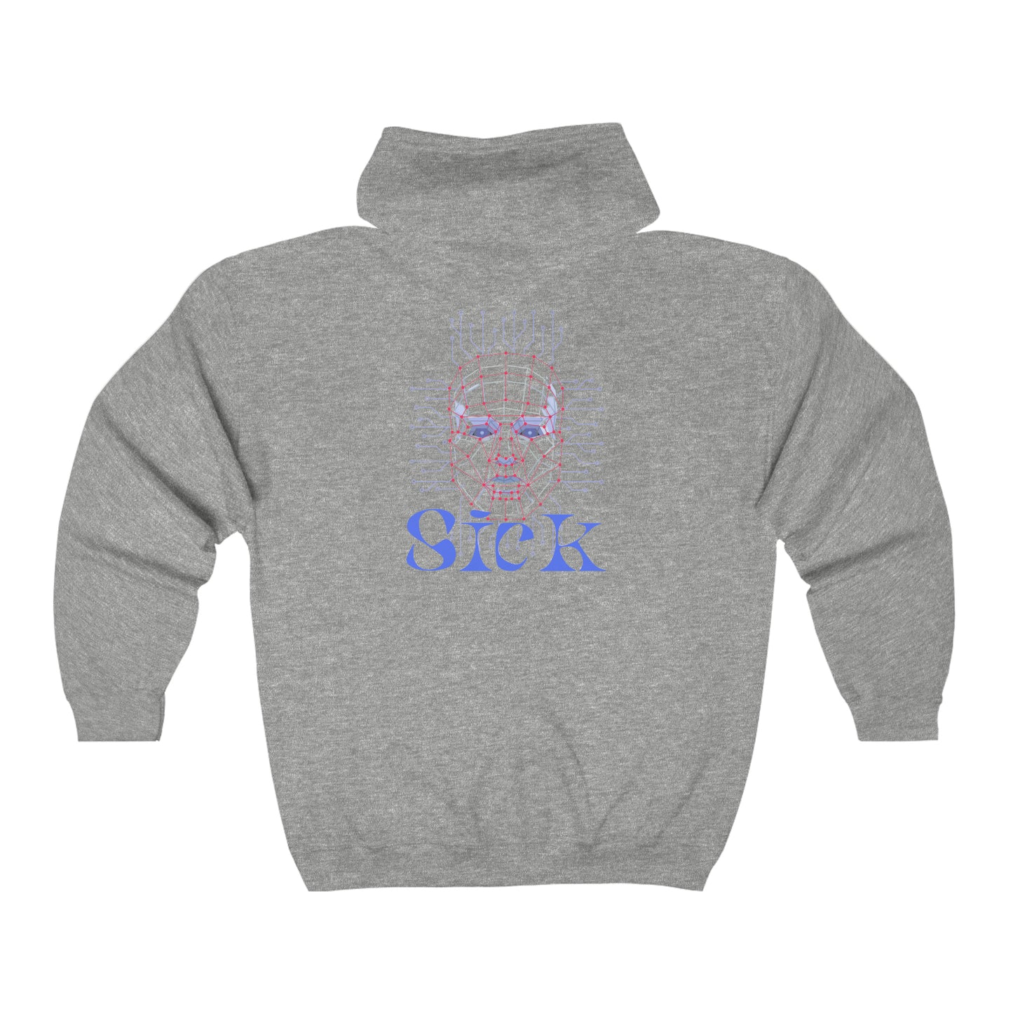 ‘SICK’ Printed Front & Back Unisex Heavy Blend™ Full Zip Hooded Sweatshirt