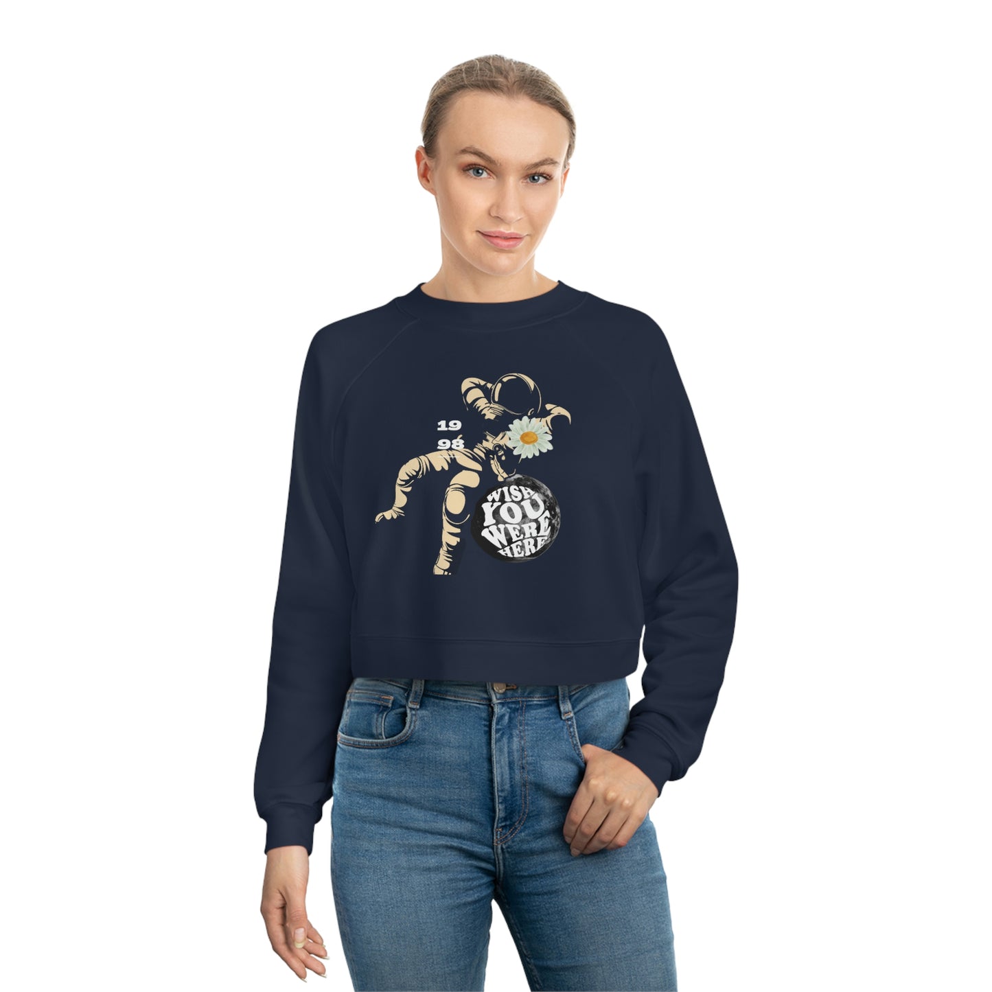 ‘Wish you were Here’   Women's Cropped Fleece Pullover