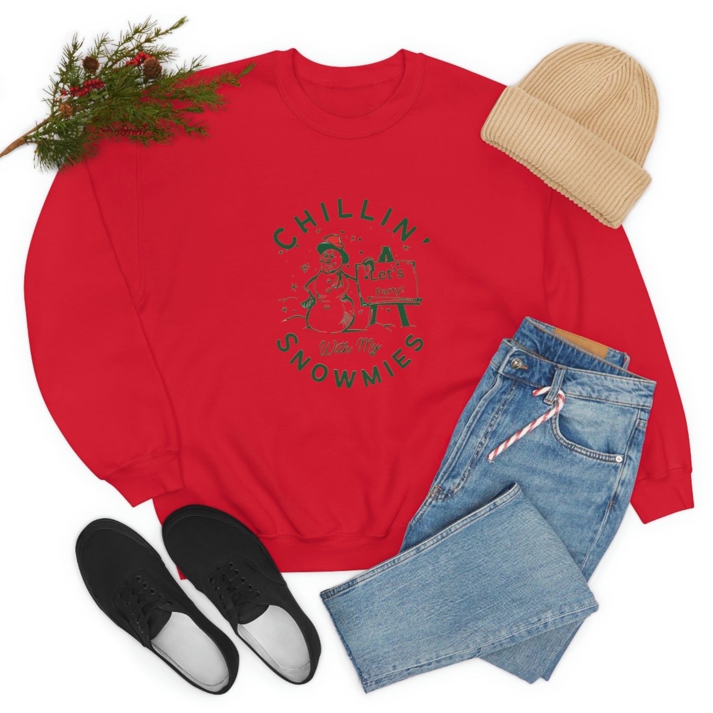 ‘Chillin’ With My Snowmies’ Unisex Heavy Blend™ Crewneck Sweatshirt