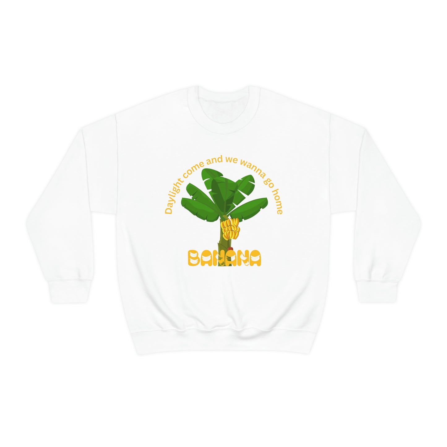 ‘The BANANA Song’ lyrics on the Back.  Unisex Heavy Blend™ Crewneck Sweatshirt