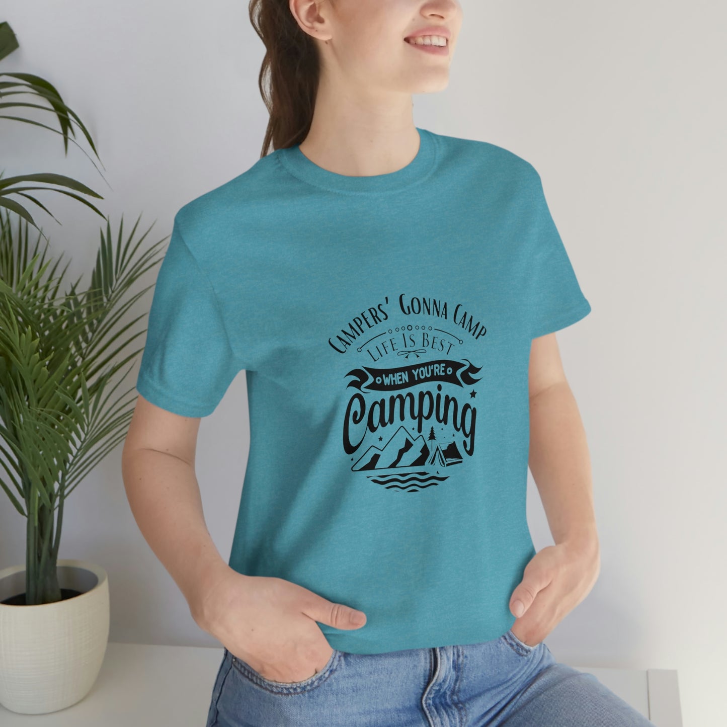 ‘Campers gonna camp’ Unisex Jersey Short Sleeve Tee