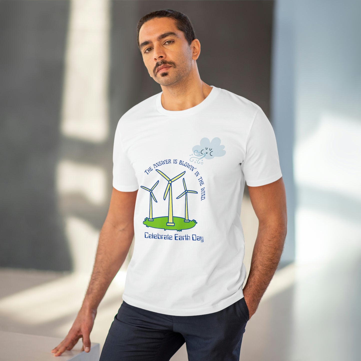 ‘The Answer is Blowin’ In the Wind. Celebrate Earth Day’ Organic Creator T-shirt - Unisex