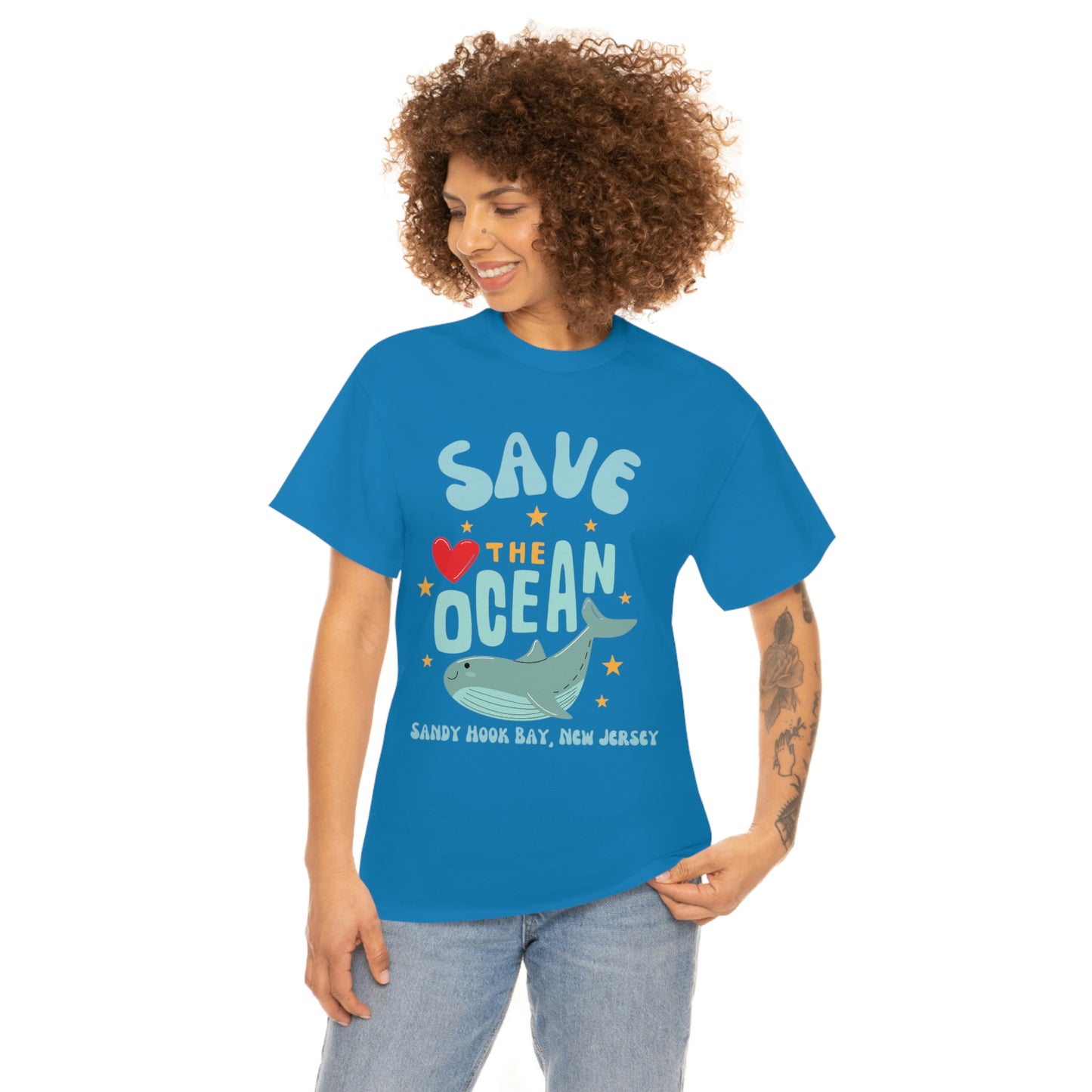 ‘Save the Ocean. Sandy Hook Bay, New Jersey’  ORIGINAL DESIGN Heavy Cotton Tee