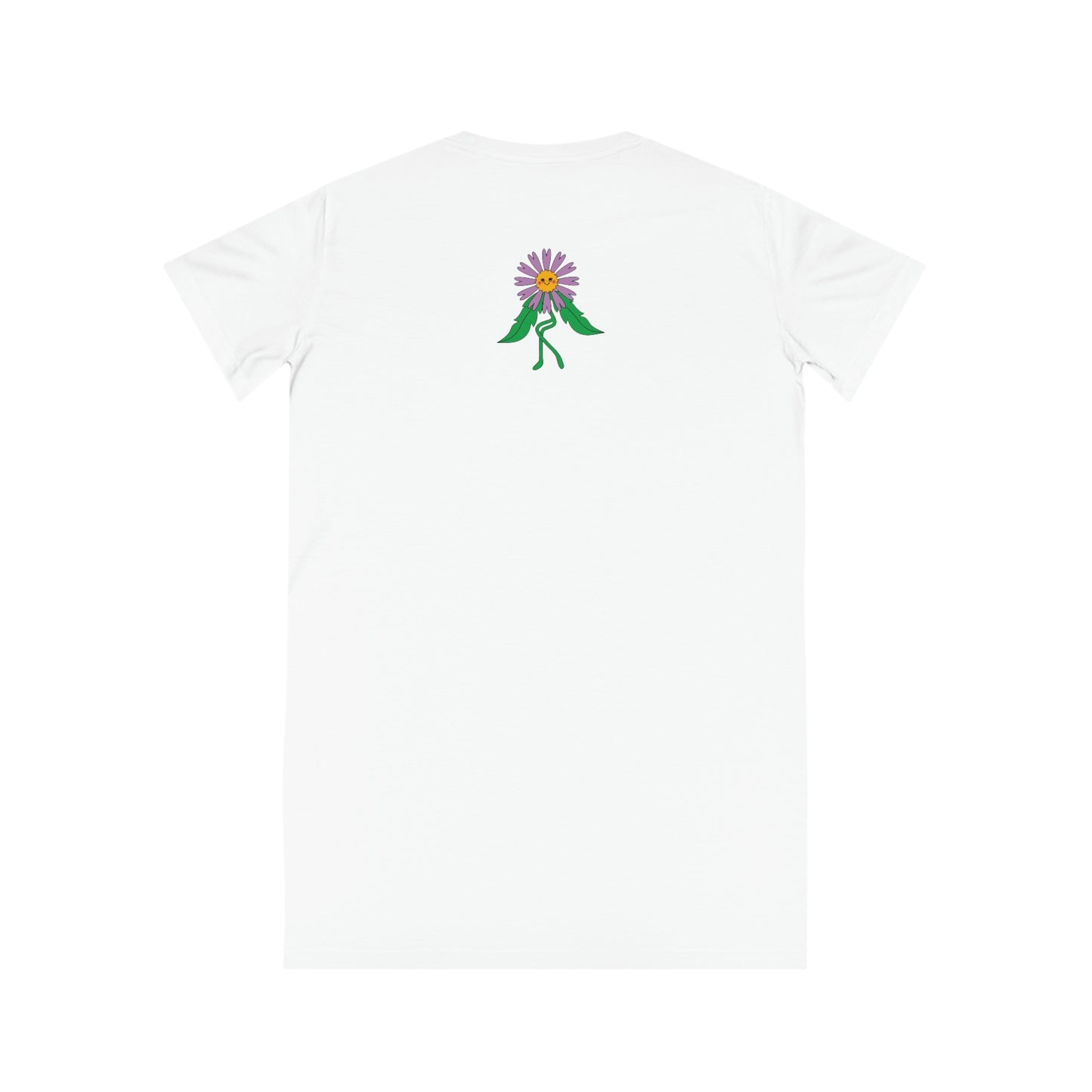 ‘Flower Power’ Printed on Both Sides. Spinner T-Shirt Dress