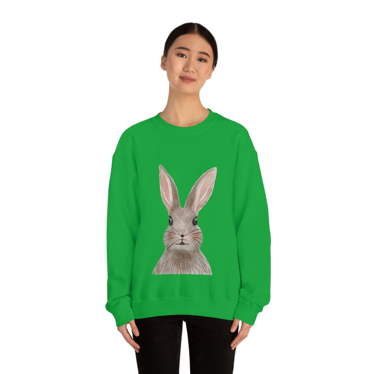 ‘Bunny’ Printed Front & Back.  Unisex Heavy Blend™ Crewneck Sweatshirt