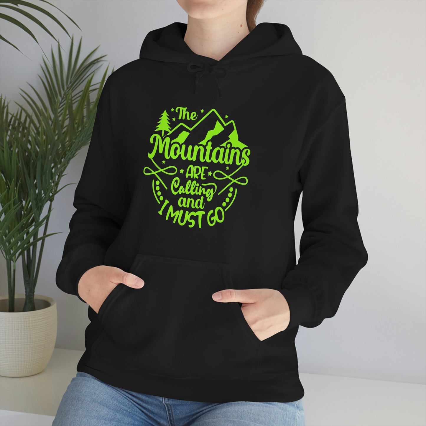 'Las montañas están llamando y debo irme' Sudadera con capucha unisex Heavy Blend™