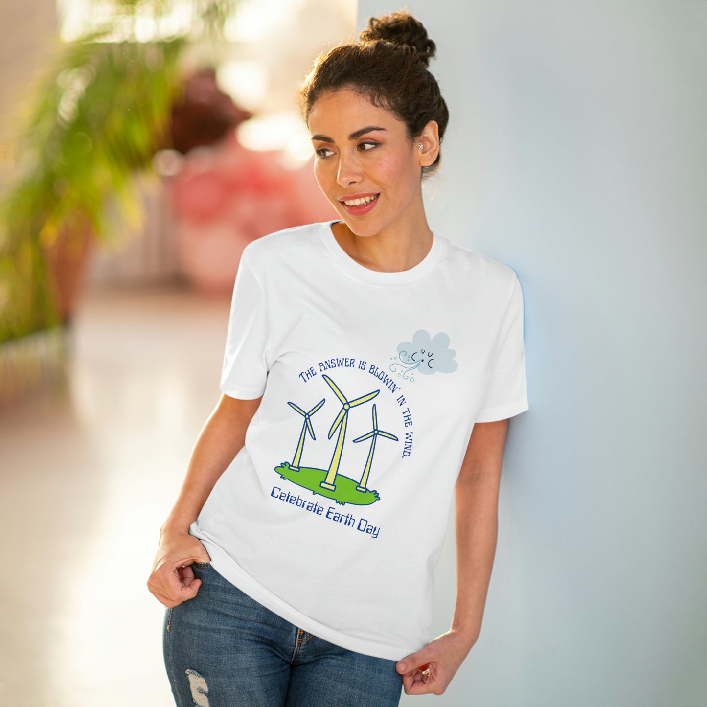 ‘The Answer is Blowin’ In the Wind. Celebrate Earth Day’ Organic Creator T-shirt - Unisex