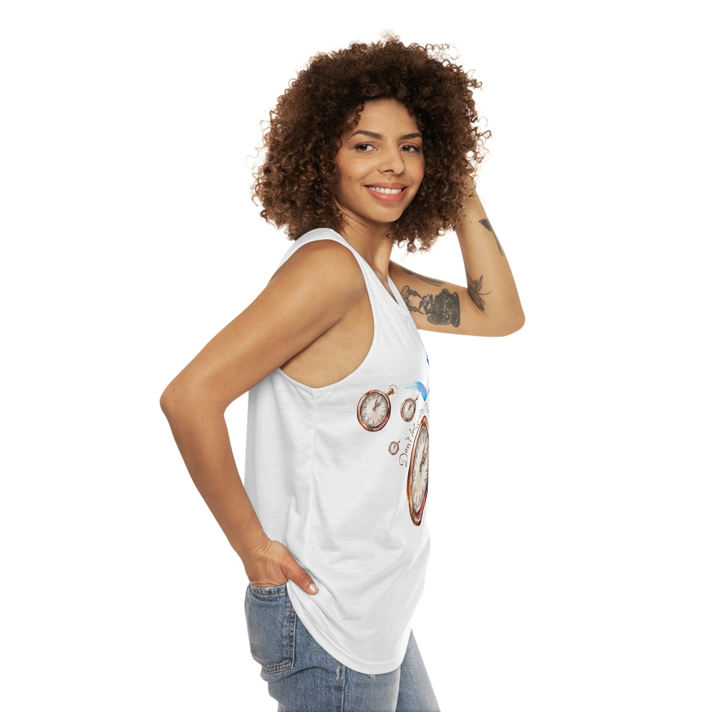 Don’t Let Later become Never. Unisex Tank Top (AOP)