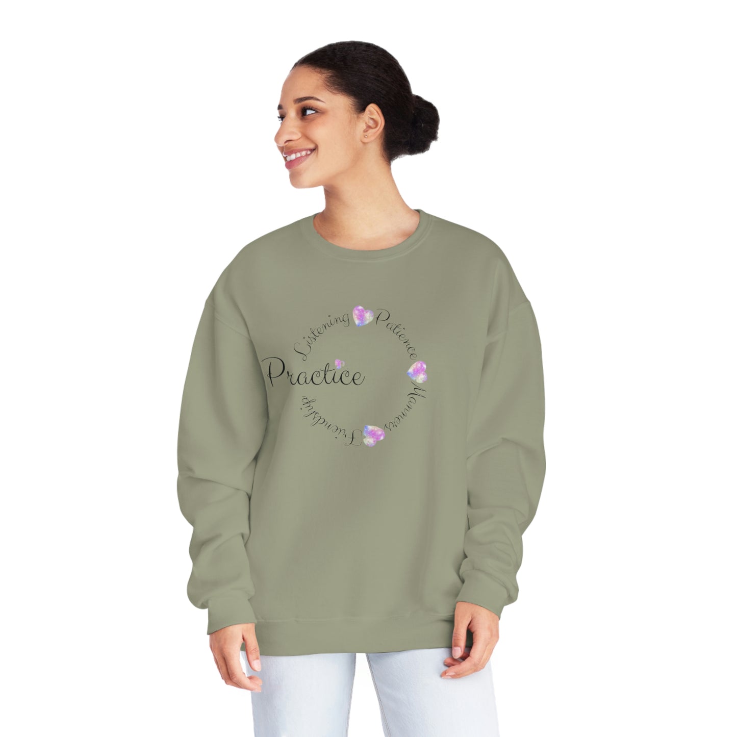 ‘Practice Listening, Patience, Manners, Friendship’  Unisex NuBlend® Crewneck Sweatshirt