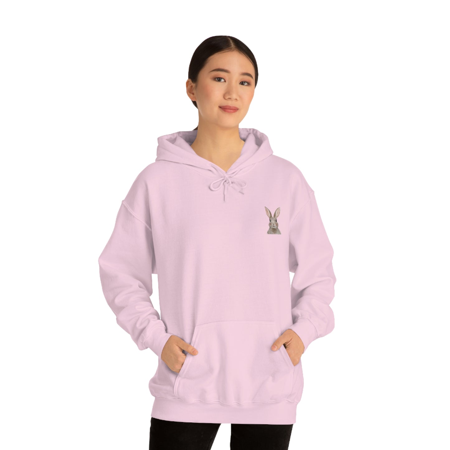 ‘Bunny’ Printed Front & Back.  Unisex Heavy Blend™ Hooded Sweatshirt