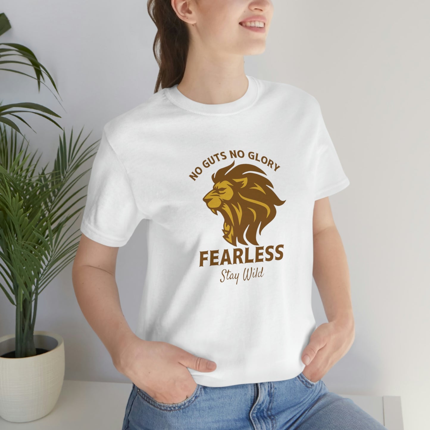 ‘No guts No glory. Fearless. Stay Wild’  Unisex Jersey Short Sleeve Tee