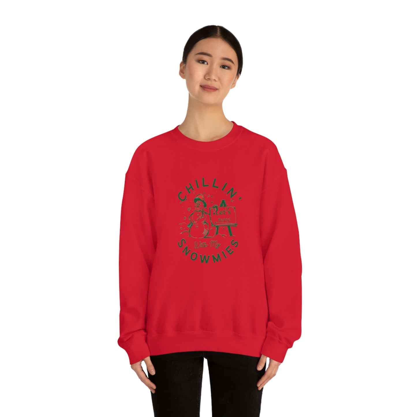 ‘Chillin’ With My Snowmies’ Unisex Heavy Blend™ Crewneck Sweatshirt