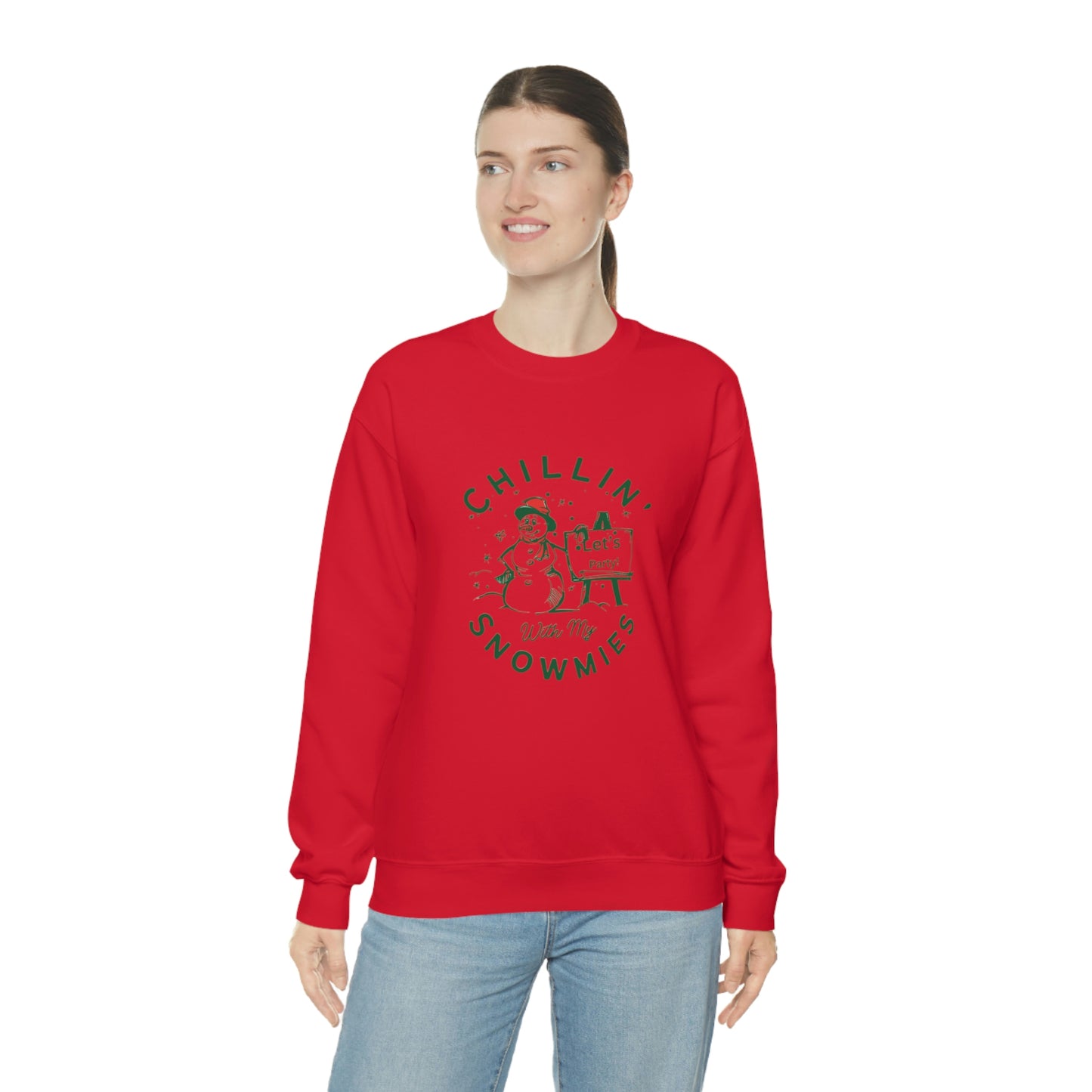 ‘Chillin’ With My Snowmies’ Unisex Heavy Blend™ Crewneck Sweatshirt