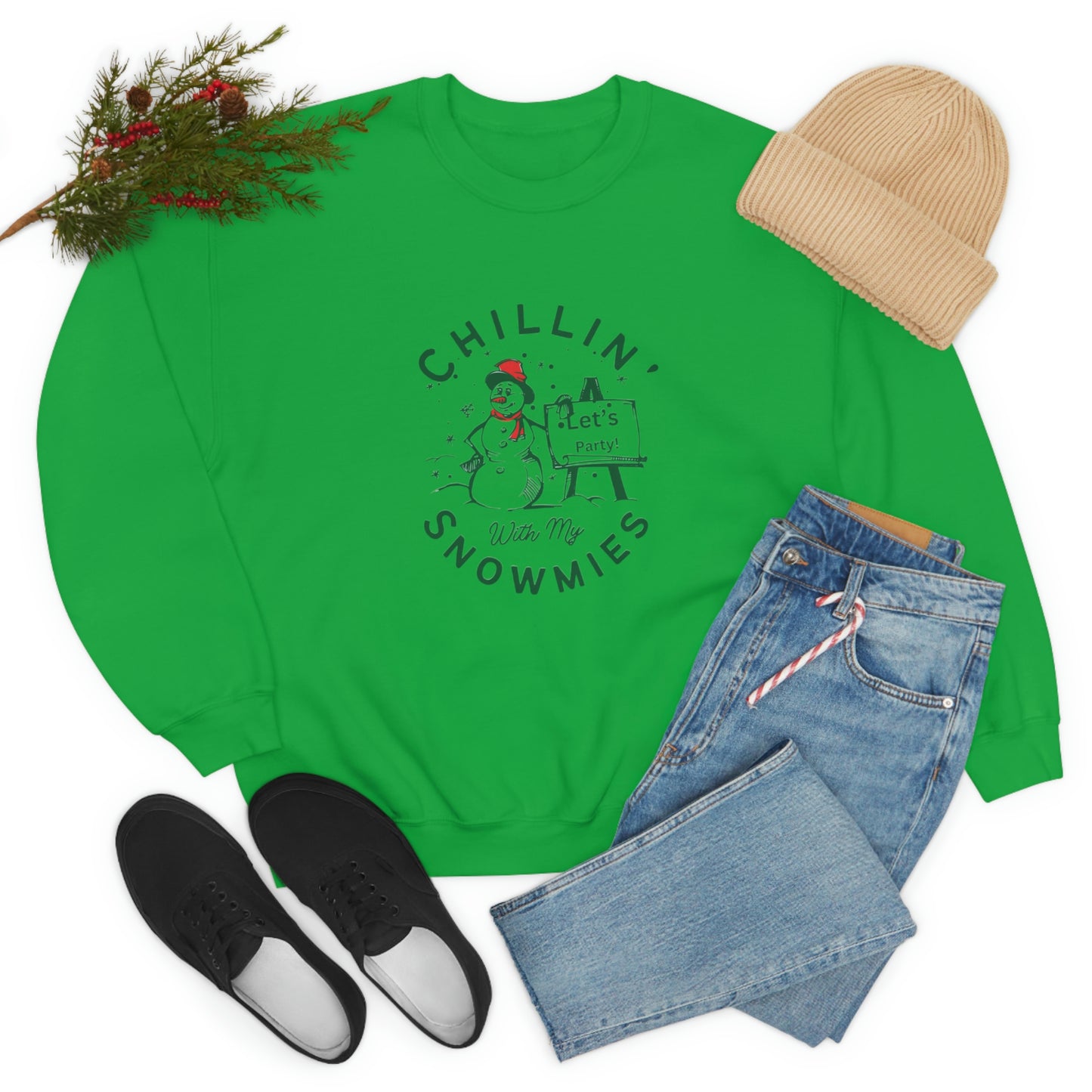 ‘Chillin’ With My Snowmies’ Unisex Heavy Blend™ Crewneck Sweatshirt