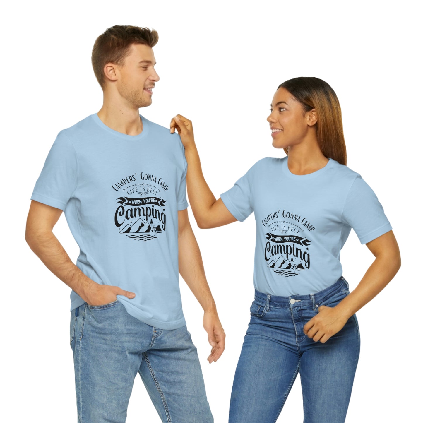 ‘Campers gonna camp’ Unisex Jersey Short Sleeve Tee