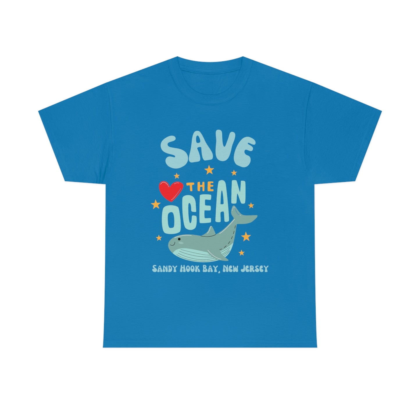 ‘Save the Ocean. Sandy Hook Bay, New Jersey’  ORIGINAL DESIGN Heavy Cotton Tee