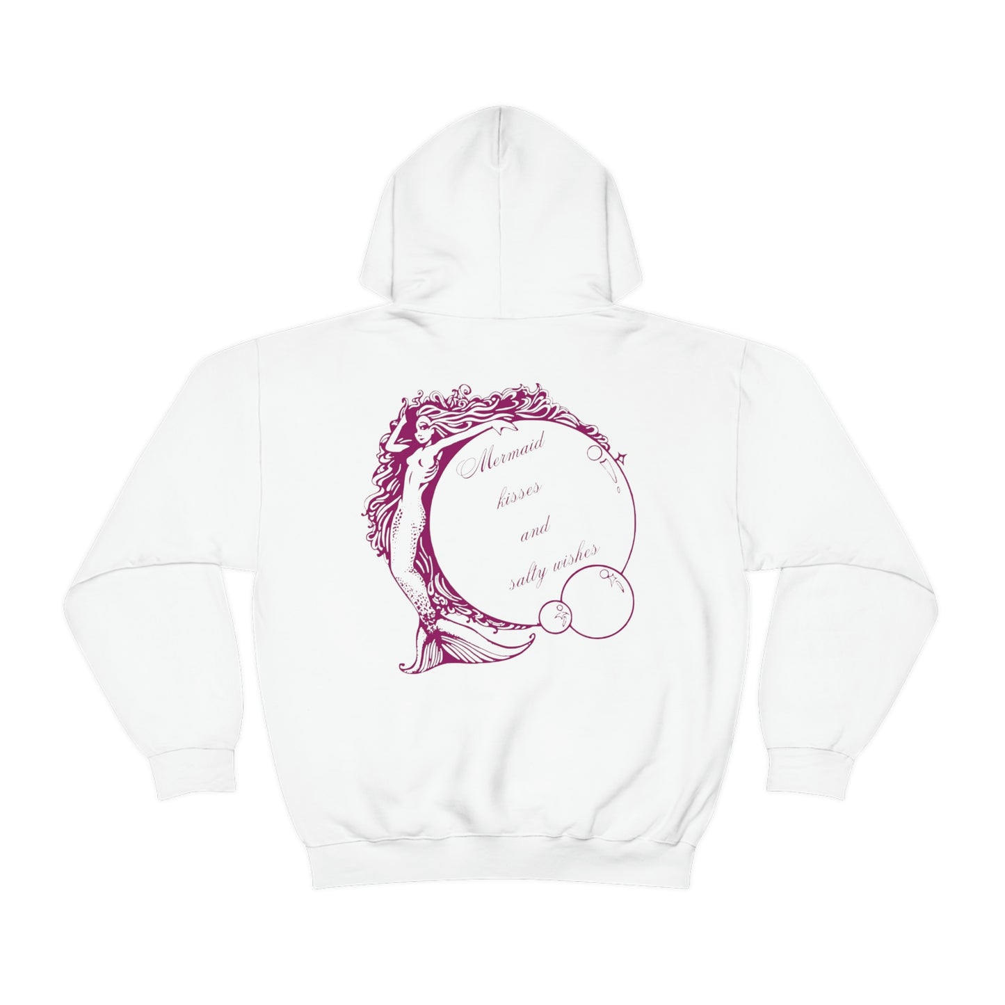 ‘Mermaid Kisses and Salty Wishes.’ Printed Front & Back.  Unisex Heavy Blend™ Hooded Sweatshirt