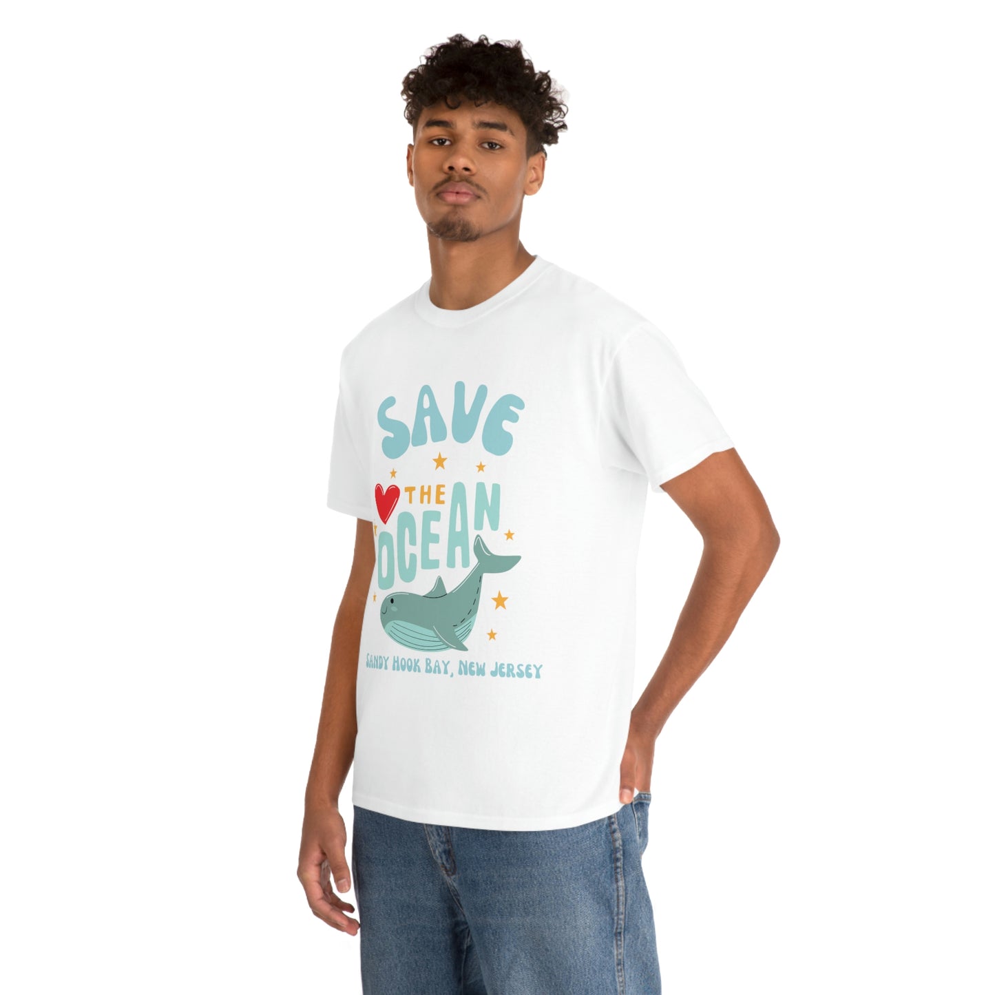 ‘Save the Ocean. Sandy Hook Bay, New Jersey’  ORIGINAL DESIGN Heavy Cotton Tee