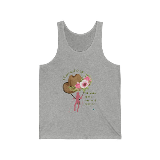 ‘Classy and Sassy all wrapped up in a tiny ray of sunshine’  Unisex Jersey Tank