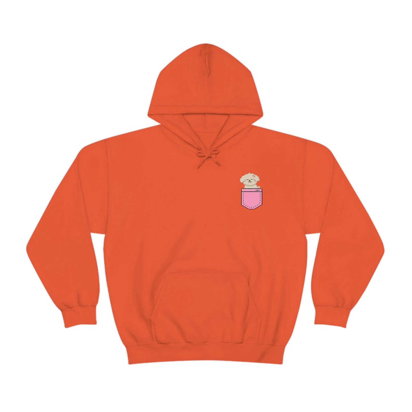 ‘Pocket Puppy’ Printed Front & Back.  Unisex Heavy Blend™ Hooded Sweatshirt