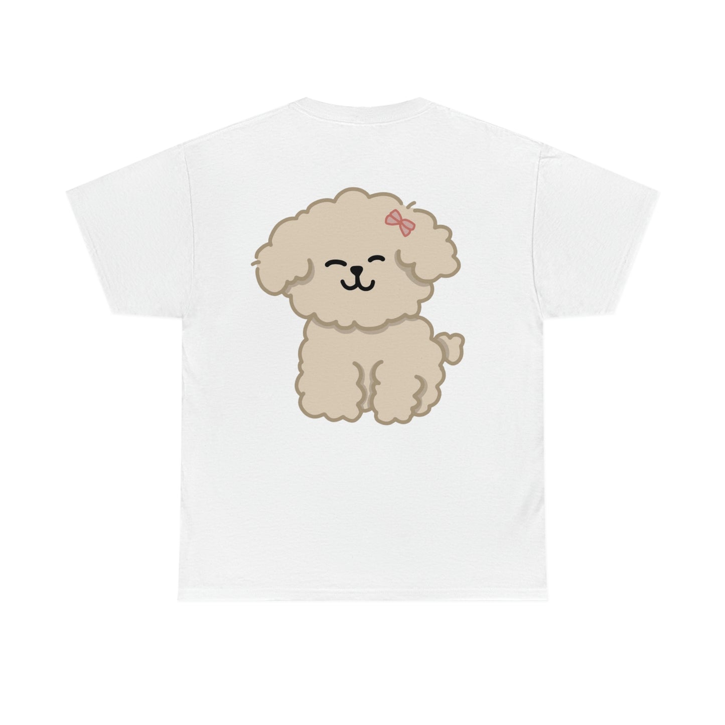 ‘Pocket Puppy’ Printed Front & Back. Unisex Heavy Cotton Tee