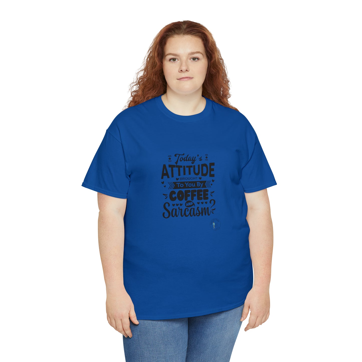 ‘Todays attitude brought to you by Coffee and Sarcasm’ Unisex Heavy Cotton Tee