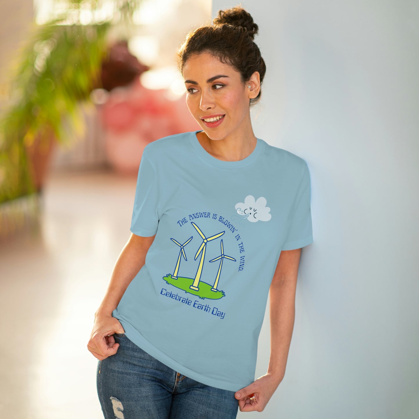 ‘The Answer is Blowin’ In the Wind. Celebrate Earth Day’ Organic Creator T-shirt - Unisex