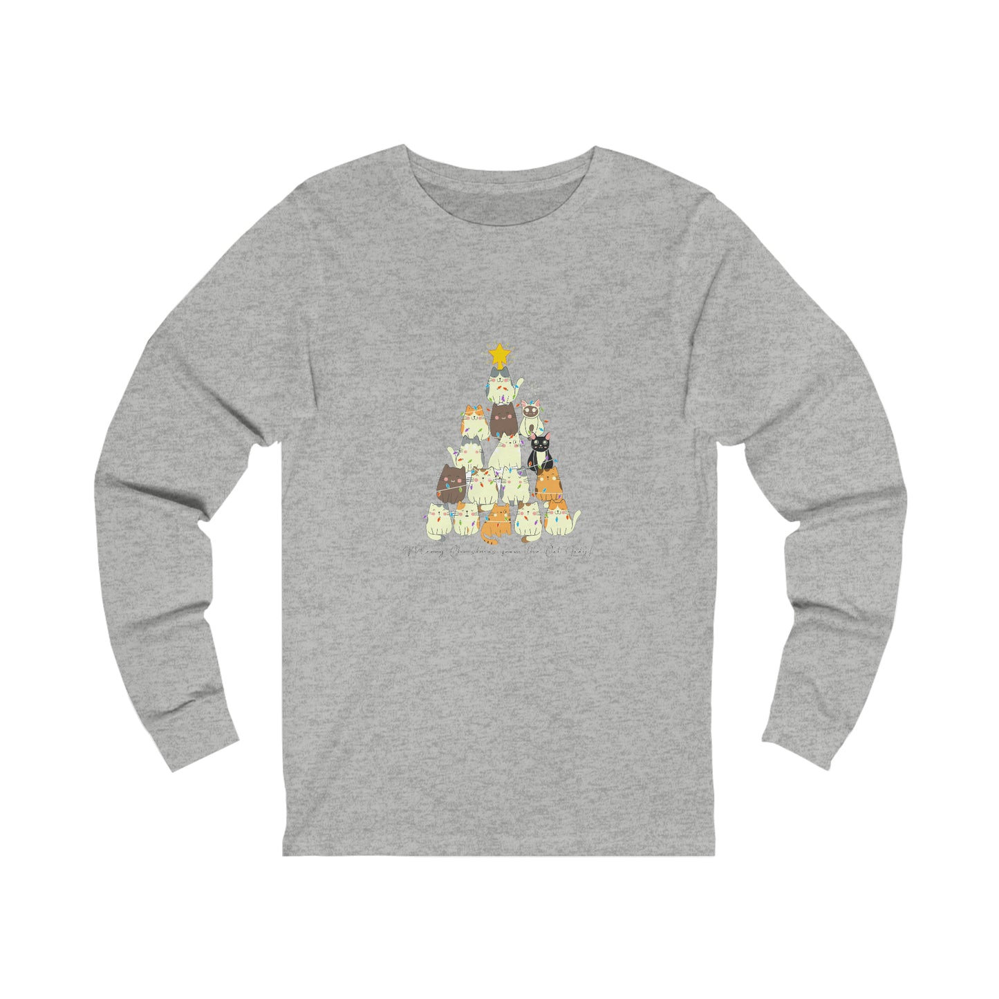 ‘Merry Christmas from the Cat Lady’ Unisex Jersey Long Sleeve Tee