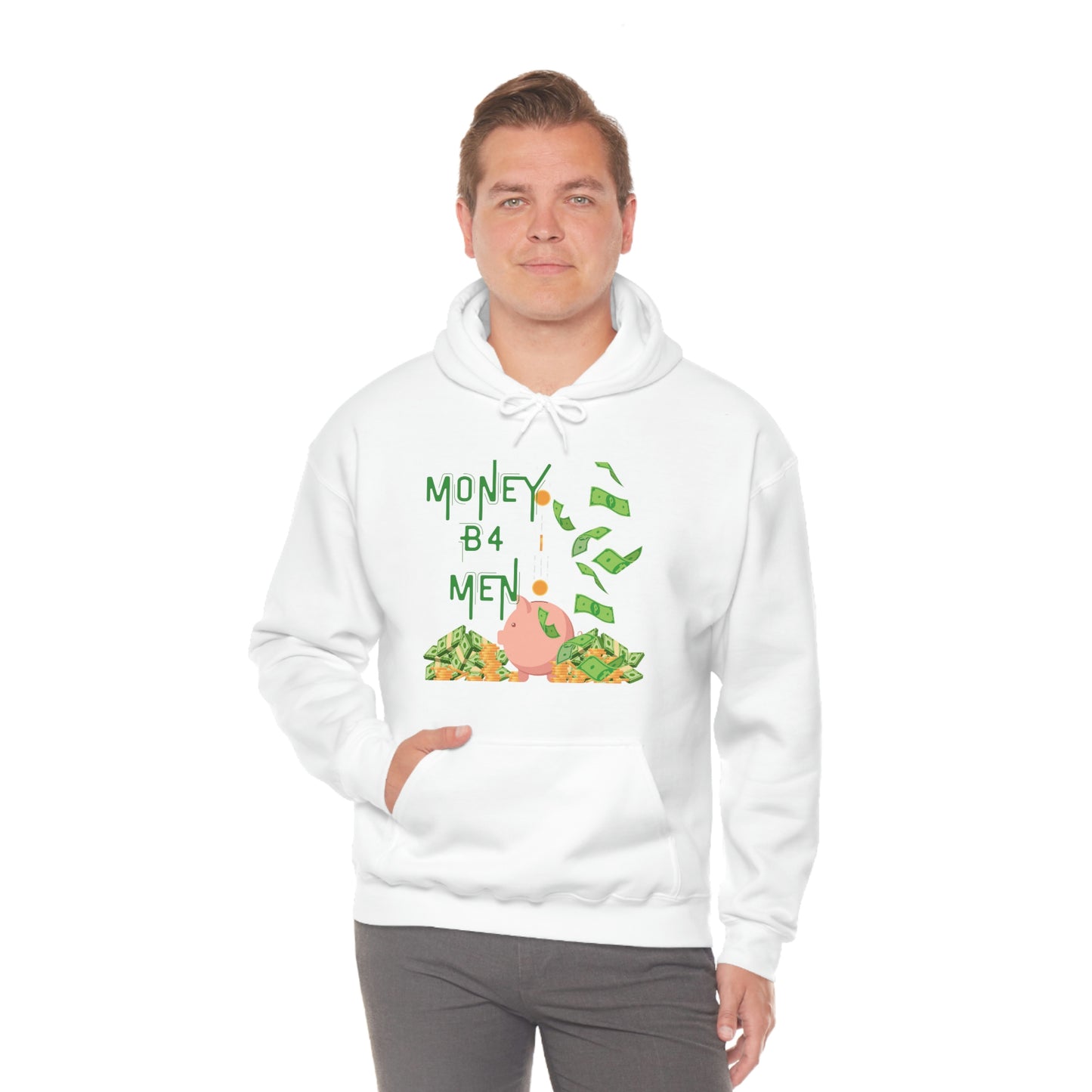 ‘Money B4 Men’   Unisex Heavy Blend™ Hooded Sweatshirt