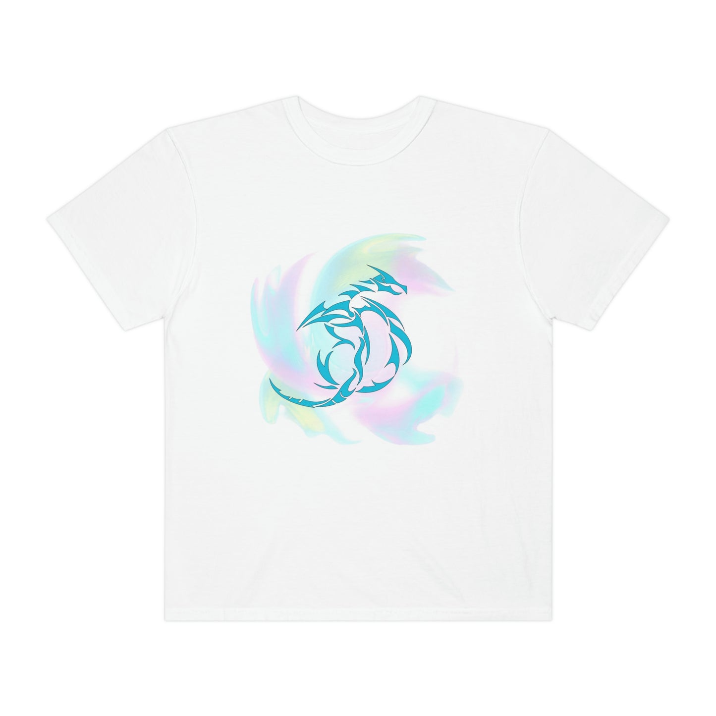 ‘Dragon’ Printed Front & Back.   Unisex Garment-Dyed T-shirt