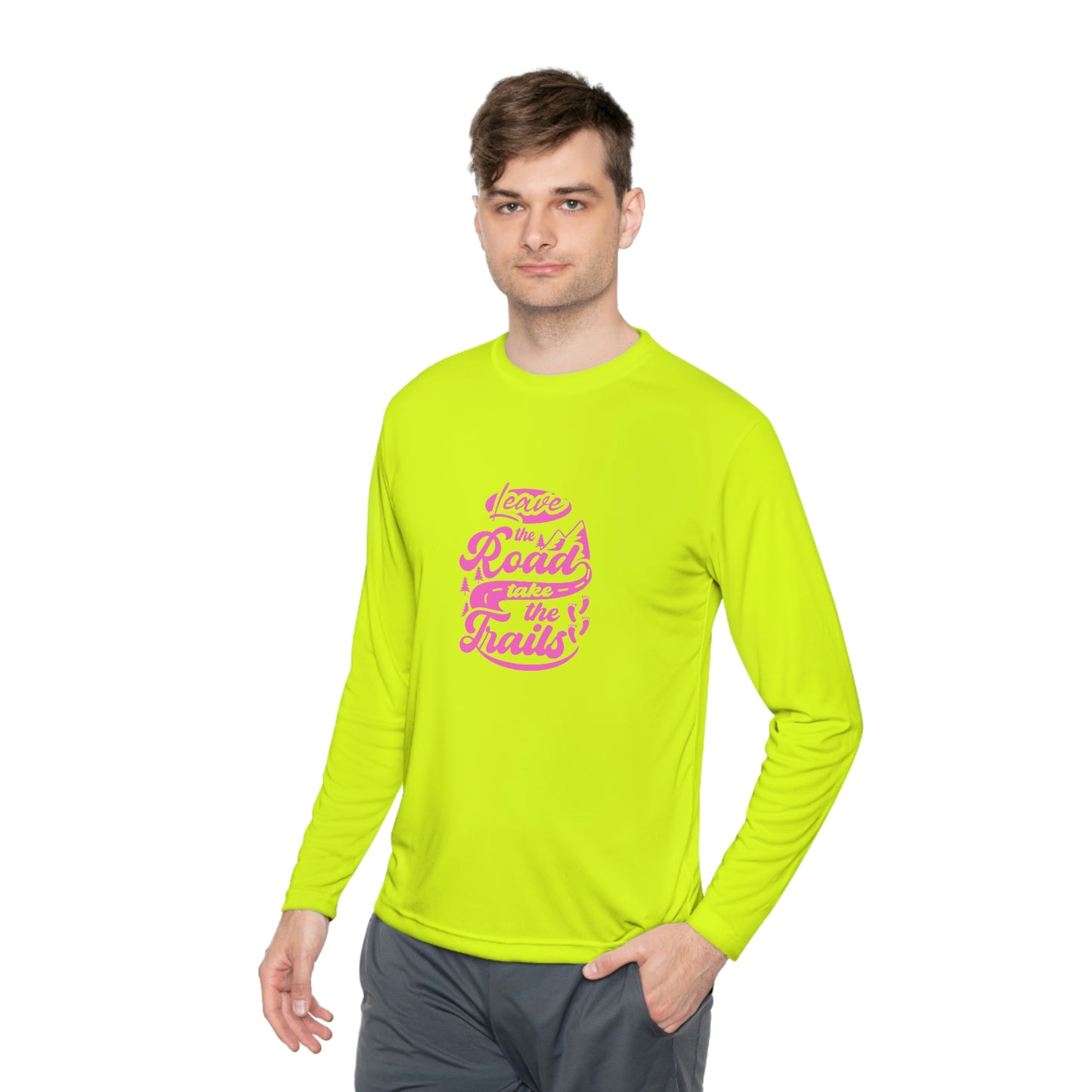 ‘Leave the road and take the trails’ Unisex Lightweight Long Sleeve Tee