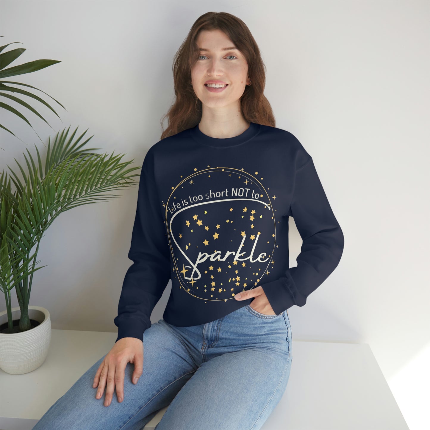 ‘Life is too short NOT to Sparkle’  Unisex Heavy Blend™ Crewneck Sweatshirt