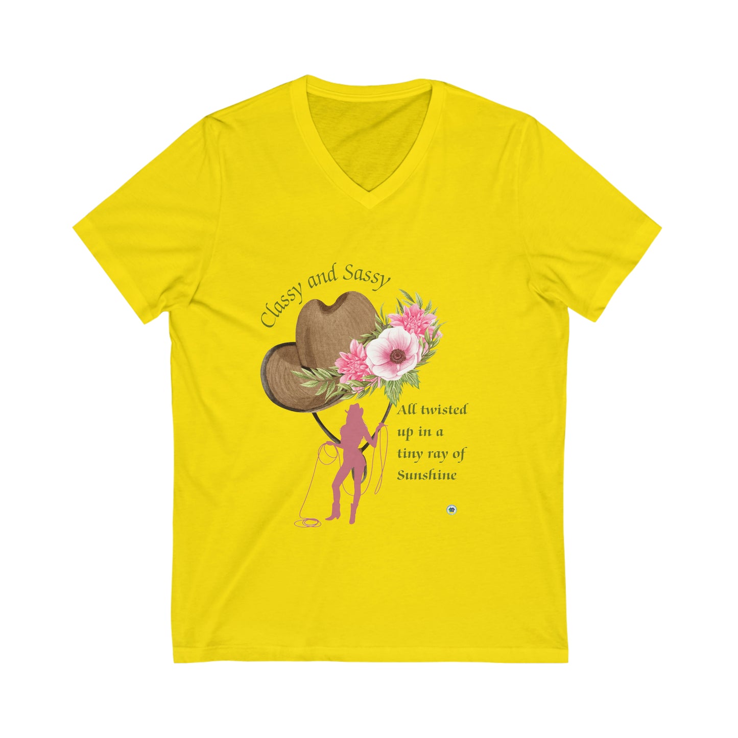 ‘Classy and Sassy all wrapped up in a tiny ray of sunshine’ Unisex Jersey Short Sleeve V-Neck Tee
