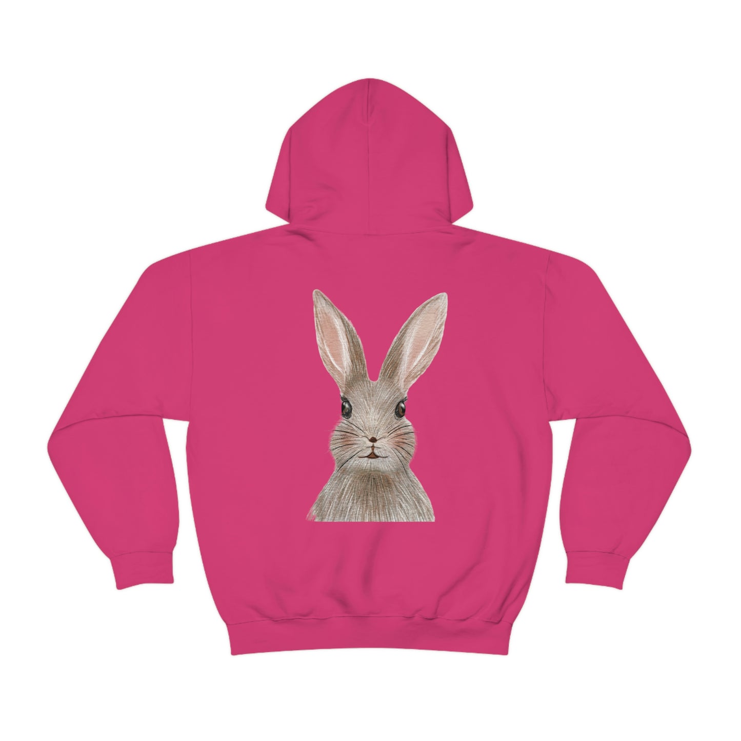 ‘Bunny’ Printed Front & Back.  Unisex Heavy Blend™ Hooded Sweatshirt