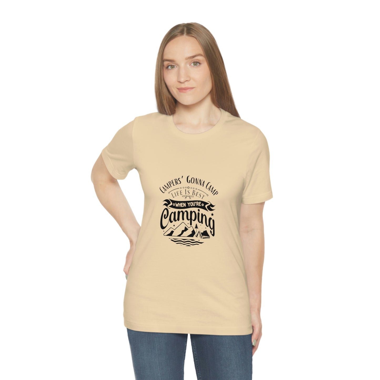 ‘Campers gonna camp’ Unisex Jersey Short Sleeve Tee