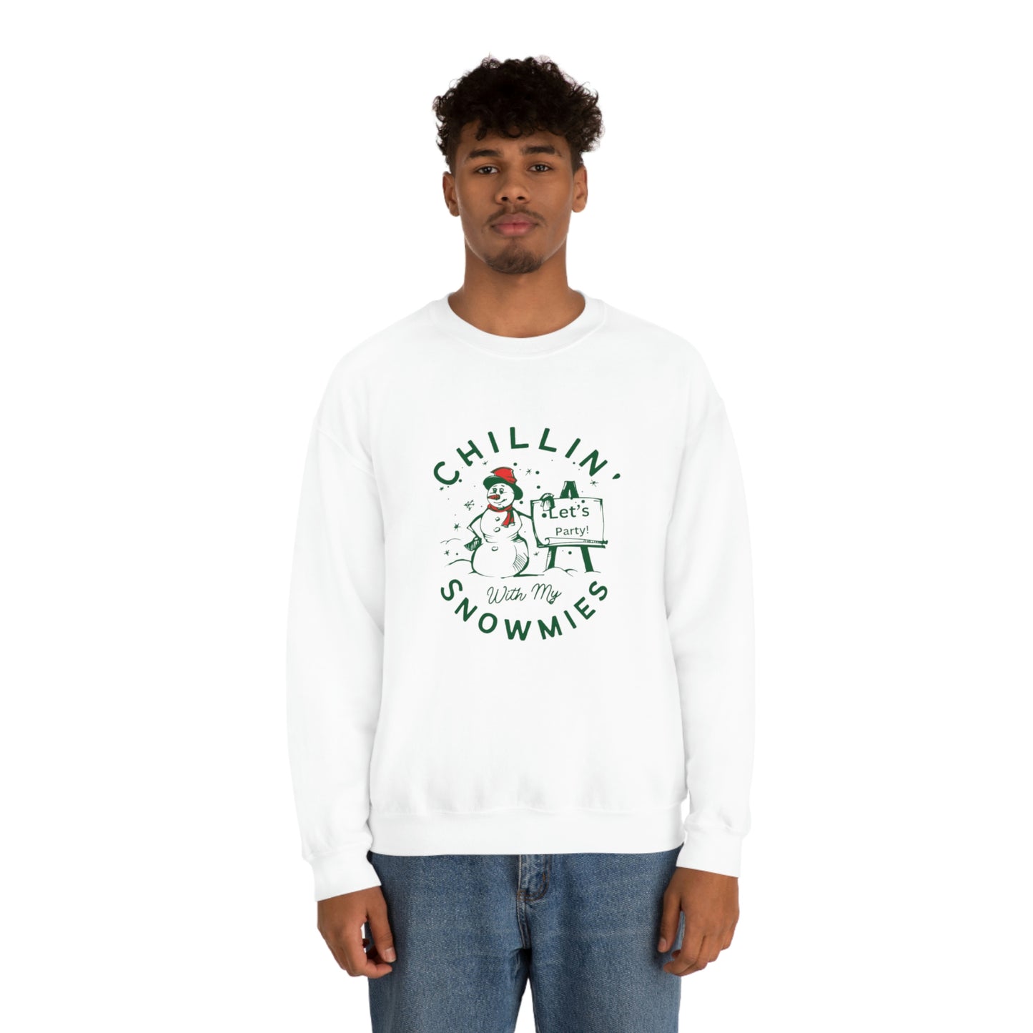 ‘Chillin’ With My Snowmies’ Unisex Heavy Blend™ Crewneck Sweatshirt