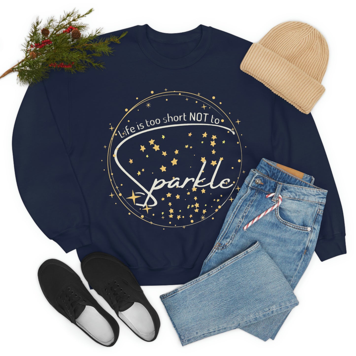 ‘Life is too short NOT to Sparkle’  Unisex Heavy Blend™ Crewneck Sweatshirt