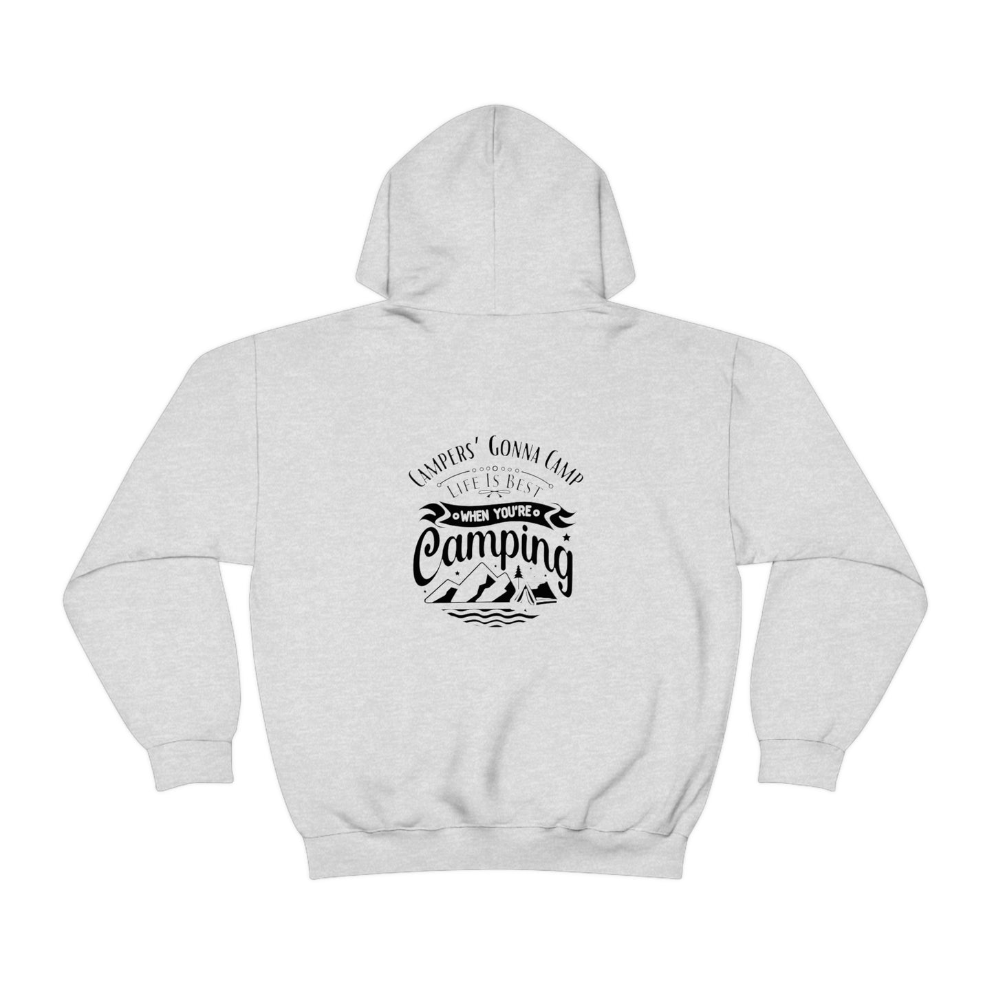 ‘Campers Gonna Camp’ Printed Front & Back.  Unisex Heavy Blend™ Hooded Sweatshirt